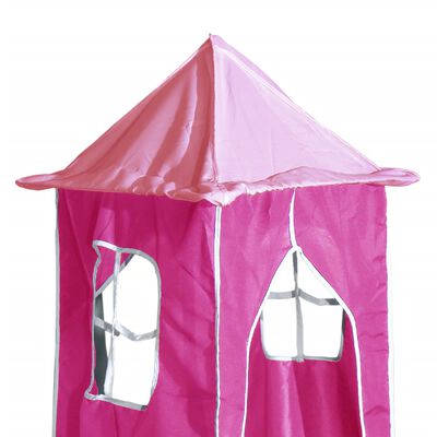 vidaXL Cama alta para niños con torre madera pino rosa 90x190 cm