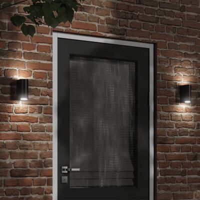 vidaXL Lámpara de pared de exterior aluminio fundido negro