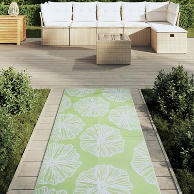 vidaXL Alfombra de exterior PP verde 80x250 cm