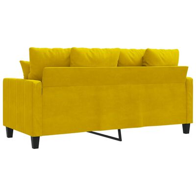 vidaXL Sofá de 2 plazas terciopelo amarillo 140 cm