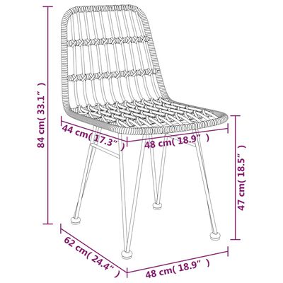 vidaXL Juego de comedor de jardín 5 piezas ratán sintético