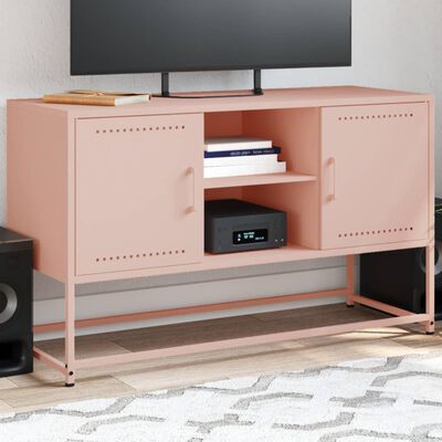 vidaXL Mueble para TV de acero rosa 100,5x39x60,5 cm