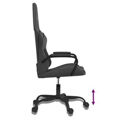 vidaXL Silla gaming cuero sintético negro y gris