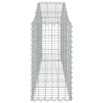 vidaXL Cestas de gaviones 9 uds forma de arco hierro 200x30x60/80 cm