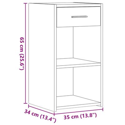 vidaXL Mesita de noche madera de ingeniería gris Sonoma 35x34x65 cm