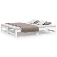 vidaXL Sofá cama extraíble madera maciza de pino blanco 2x(75x190) cm