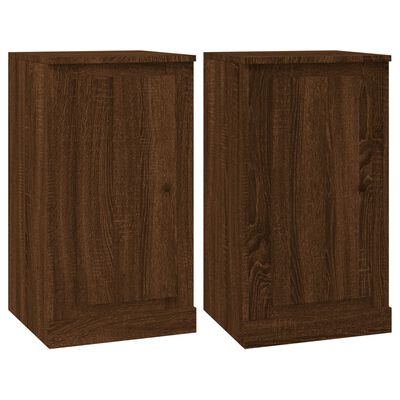 vidaXL Aparadores 2 uds madera color marrón roble 37,5x35,5x67,5 cm