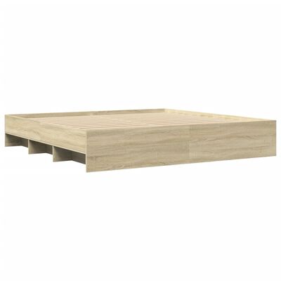 vidaXL Estructura de cama madera de ingeniería roble Sonoma 180x200 cm