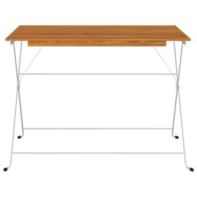 vidaXL Mesa de cafetería plegable madera acacia y acero 100x54x71 cm