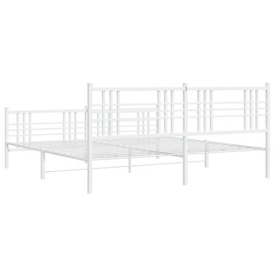 vidaXL Estructura cama sin colchón con estribo metal blanco 193x203 cm