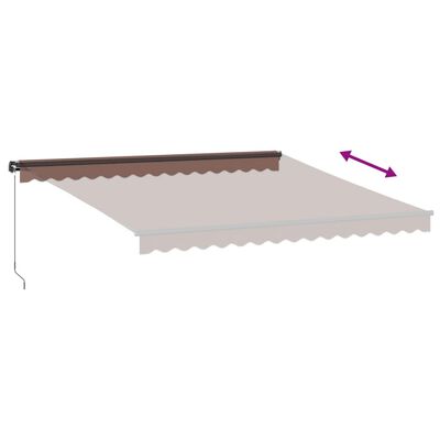 vidaXL Toldo retráctil manual con luces LED marrón 400x350 cm