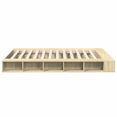 vidaXL Estructura de cama madera de ingeniería roble Sonoma 160x200 cm