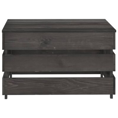 vidaXL Set de muebles de jardín 12 pzas madera de pino impregnada gris