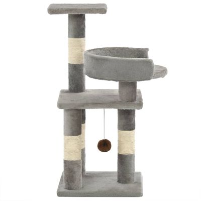 vidaXL Rascador para gatos con postes de sisal 65 cm gris