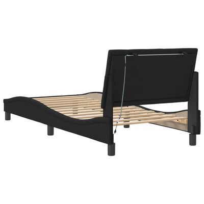 vidaXL Estructura de cama con luces LED terciopelo negro 80x200 cm