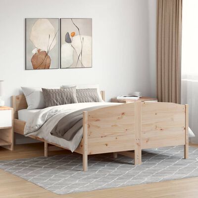 vidaXL Estructura de cama sin colchón madera maciza de pino 140x190 cm