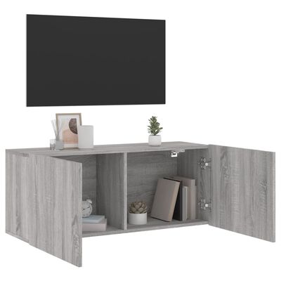 vidaXL Mueble para TV de pared gris Sonoma 100x30x41 cm