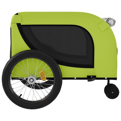 Remolque bicicleta para perros hierro tela Oxford verde negro vidaXL