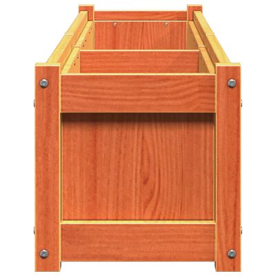 vidaXL Jardineras de exterior 2 uds madera maciza de pino marrón cera