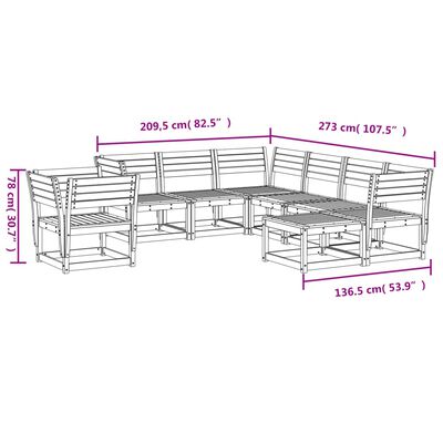 vidaXL Juego de muebles de jardín 8 pzas madera maciza abeto Douglas