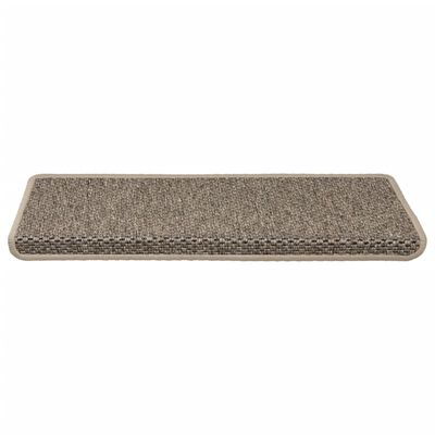 vidaXL Alfombrilla autoadhesiva escalera sisal 15 uds beige 65x21x4 cm