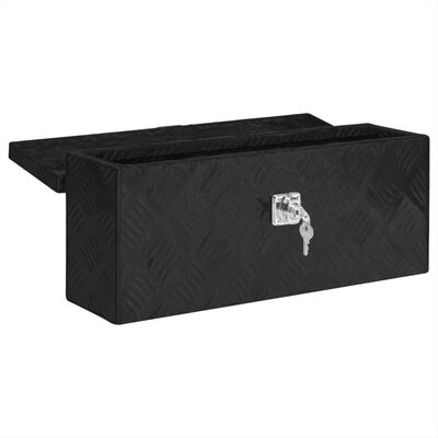 vidaXL Caja de almacenaje de aluminio negro 50x15x20,5 cm