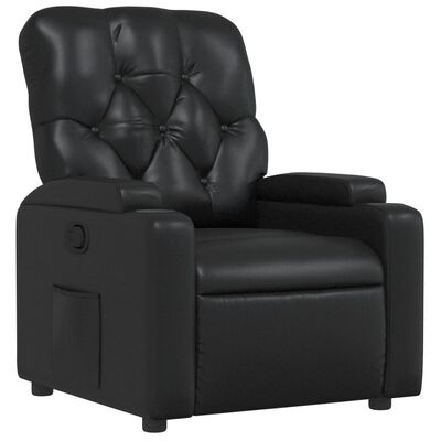 vidaXL Sillón reclinable de cuero sintético negro