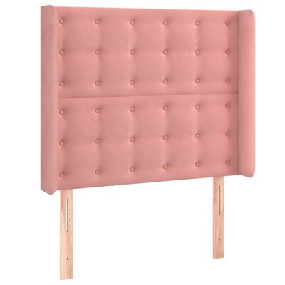 vidaXL Cabecero con LED de terciopelo rosa 103x16x118/128 cm