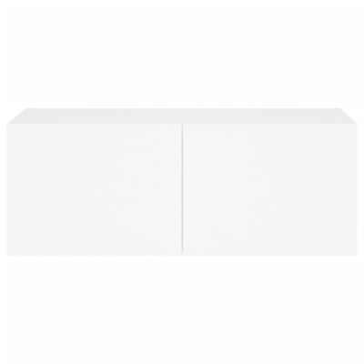 vidaXL Mueble de TV de pared con luces LED blanco 80x35x31 cm