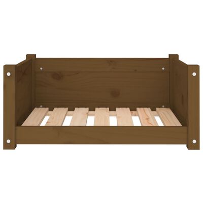 vidaXL Cama para perros madera maciza pino marrón miel 65,5x50,5x28 cm