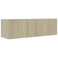 vidaXL Mueble para TV madera contrachapada color roble 100x30x30 cm