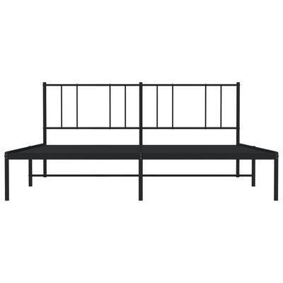 vidaXL Estructura cama sin colchón con cabecero metal negro 193x203 cm