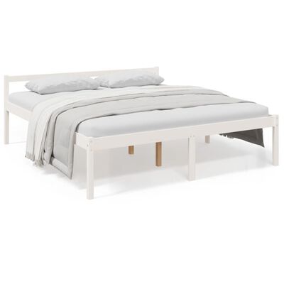 vidaXL Cama para personas mayores madera maciza pino blanca 180x200 cm