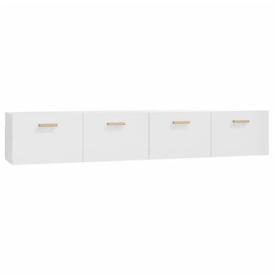 vidaXL Armarios pared 2 uds contrachapada blanco brillo 100x36,5x35 cm