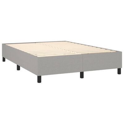 vidaXL Cama box spring colchón y luces LED tela gris claro 140x200 cm