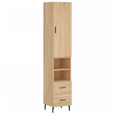 vidaXL Aparador de madera contrachapada roble Sonoma 34,5x34x180 cm