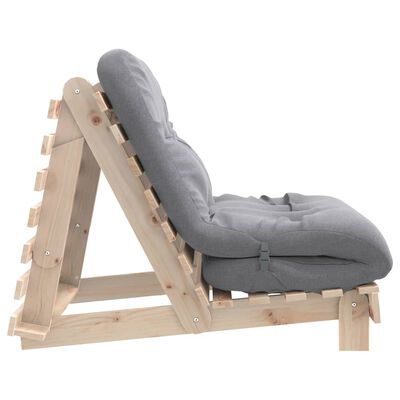 vidaXL Futón sofá cama con colchón madera maciza de pino 80x206x11 cm