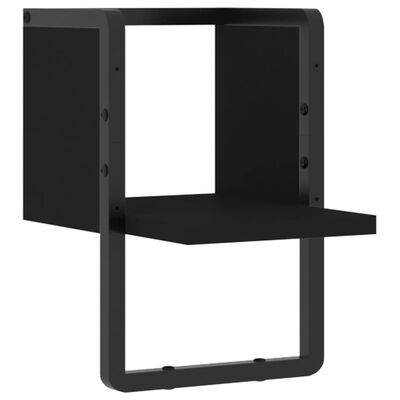 vidaXL Estante de pared con barra negro 20x25x30 cm