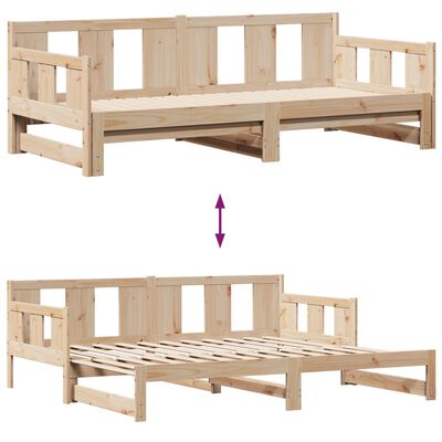 vidaXL Sofá cama nido con cajones madera maciza de pino 80x200 cm