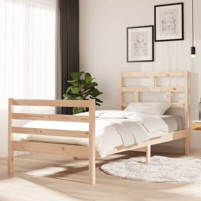 vidaXL Estructura de cama madera maciza 90x200 cm