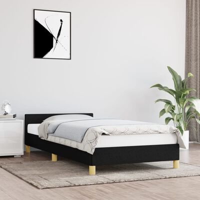 vidaXL Estructura de cama sin colchón tela negro 100x200 cm