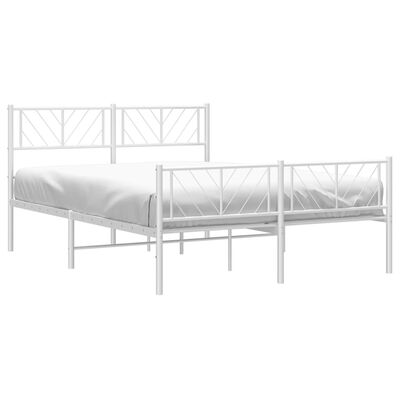 vidaXL Estructura cama sin colchón con estribo metal blanco 120x200 cm