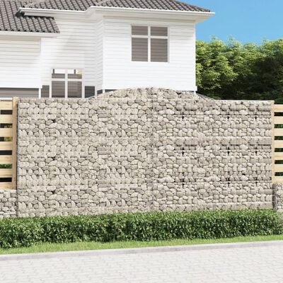 vidaXL Cestas de gaviones 6 uds forma de arco hierro 400x30x200/220 cm