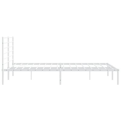 vidaXL Estructura de cama de metal con cabecero blanco 183x213 cm