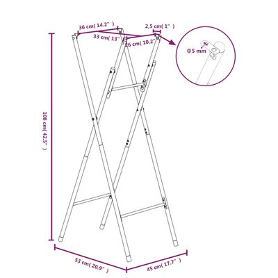 vidaXL Patas de mesa plegables acero galvanizado plata 45x53x108 cm