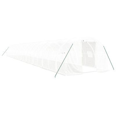 vidaXL Invernadero con estructura de acero blanco 60 m² 20x3x2 m