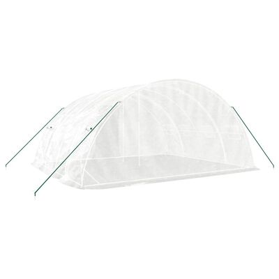 vidaXL Invernadero con estructura de acero blanco 20 m² 5x4x2,3 m