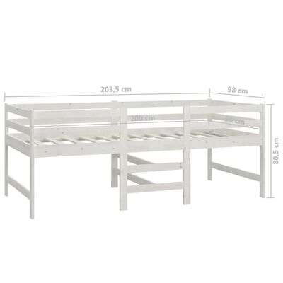 vidaXL Estructura de cama sin colchón madera de pino blanca 90x200 cm