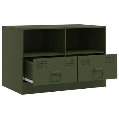 vidaXL Mueble para TV de acero verde oliva 67x39x44 cm