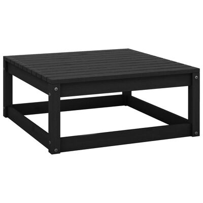 vidaXL Juego de muebles de jardín 3 piezas negro madera maciza de pino